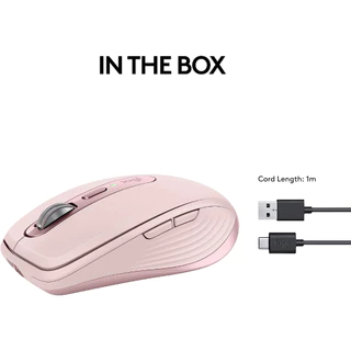Logitech MX Anywhere 3S Bluetooth Compact Wireless Mouse เมาส์ไร้สายขนาดกะทัดรัด, ลากเมาส์ได้บนทุกพื้นผิว, คลิกเงียบ-1Y