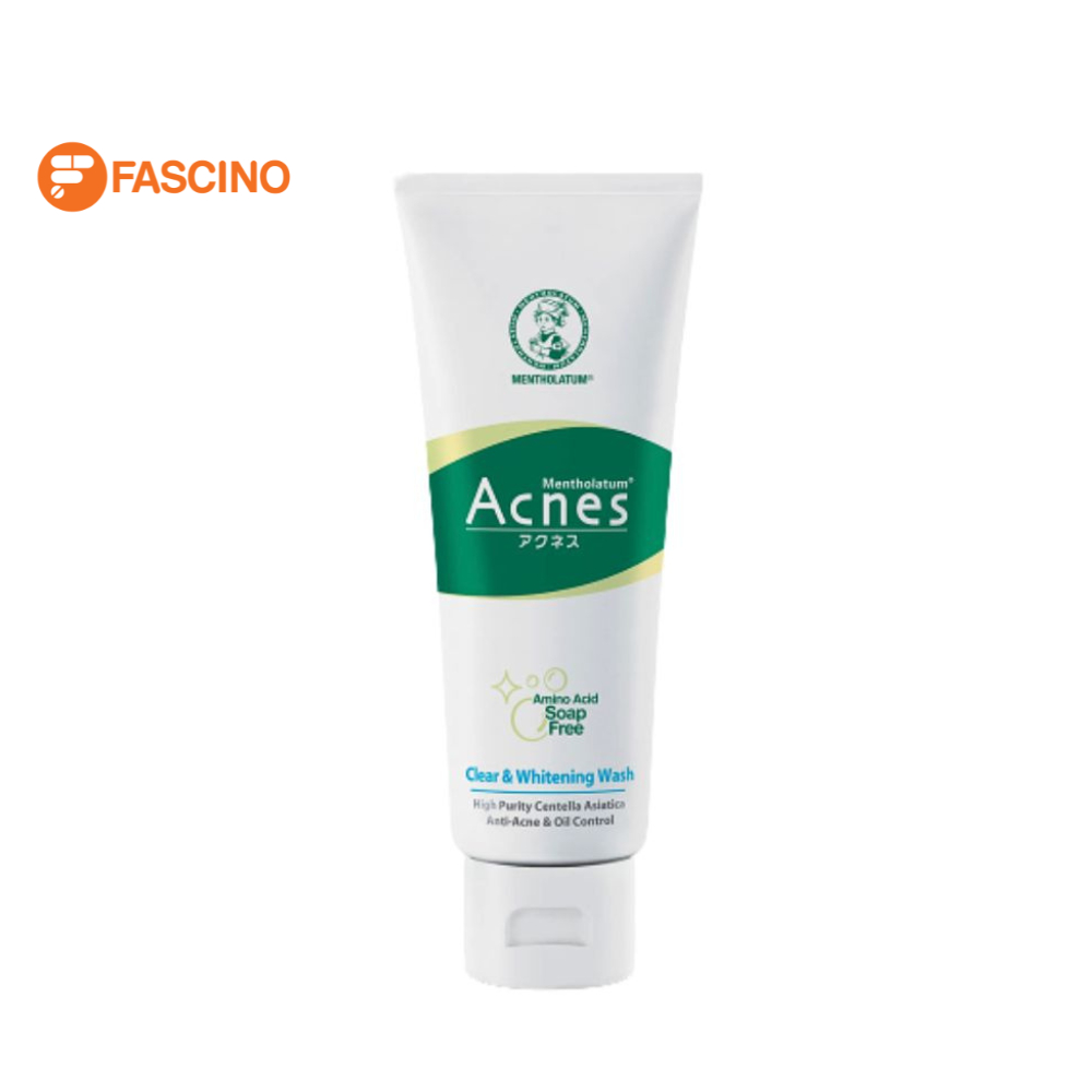 Mentholatum Acnes Clear & Whitening Wash โฟมล้างหน้าสูตรลดสิว ผิวดูกระจ่างใส (100g.)