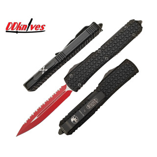 มีดออโต้ Microtech Ultratech Sith Lord D/E OTF Automatic Knife Red Blade, Black Handles (122-3SL)