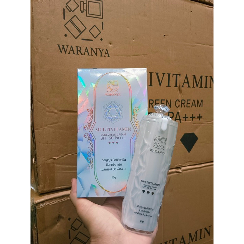 Waranyaกันแดดมัลติวิตามินรวมกันแดดหน้าเงาพร้อมบำรุงspf50pa+++ของแท้ๅ100%