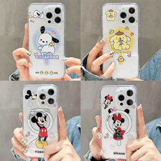 เคสซิลิโคน เคสโทรสัพท์ลายการ์ตูนน่ารักๆ เคสใส เคสแม่เหล็ก สำหรับ IPHONE 11 12 13 14 PRO MAX  XR 6 7 8 PLUS เคสใส