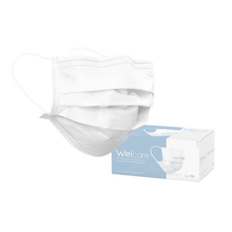 แมส Welcare สีฟ้า กล่อง