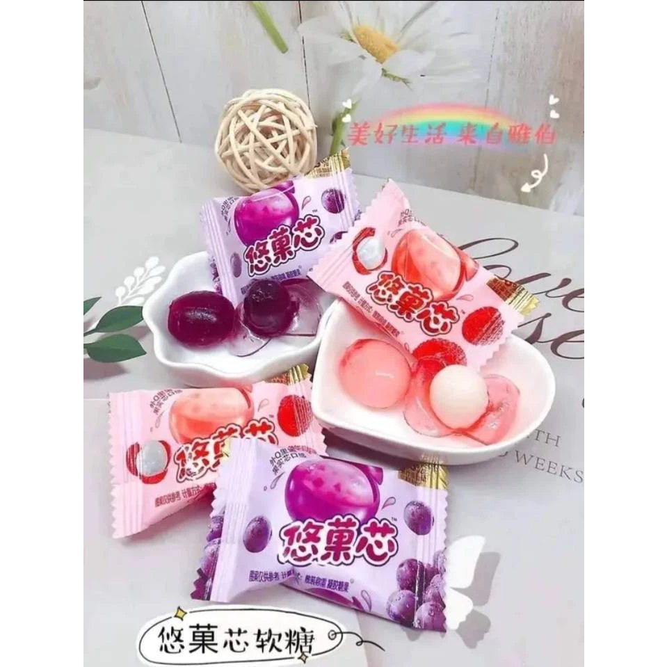 เยลลี่นำเข้า ปอกเปลือก เยลลี่กัมมี่ 2 ชั้น ขนาด 300-500กรัม รสดปรี้ยว หอมหวานทานอร่อย
