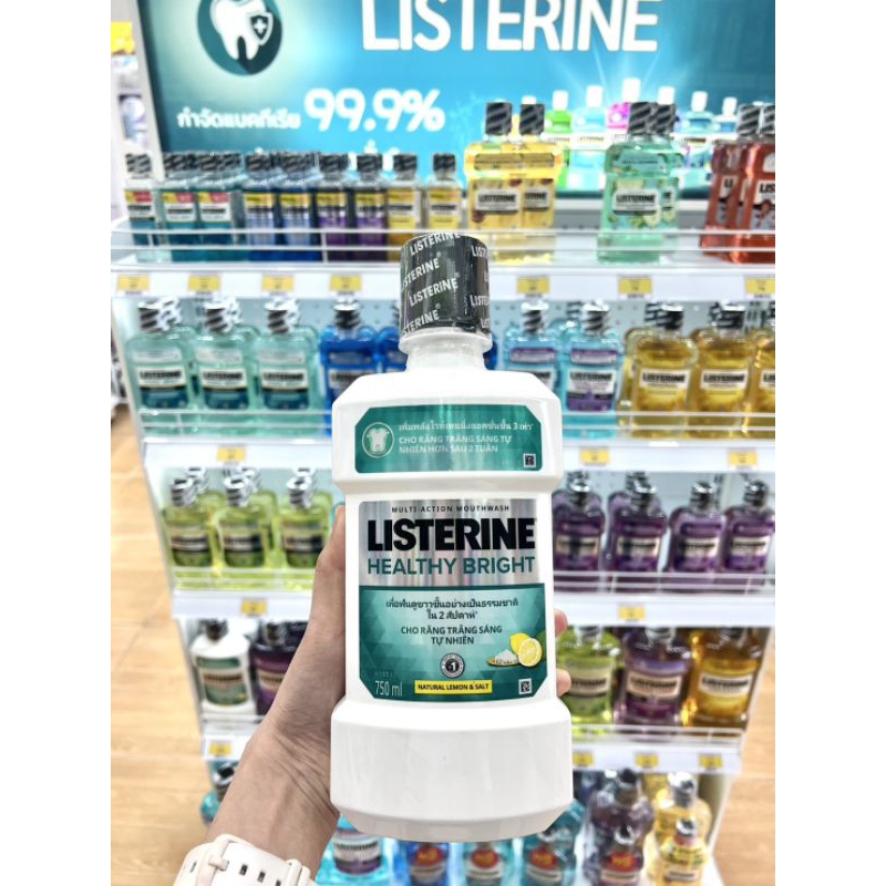 ุน้ำยาบ้วนปากลิสเตอรีน สูตร เฮลตี้ ไบรท์ (Listerine Healthy Bright) 500 ml.