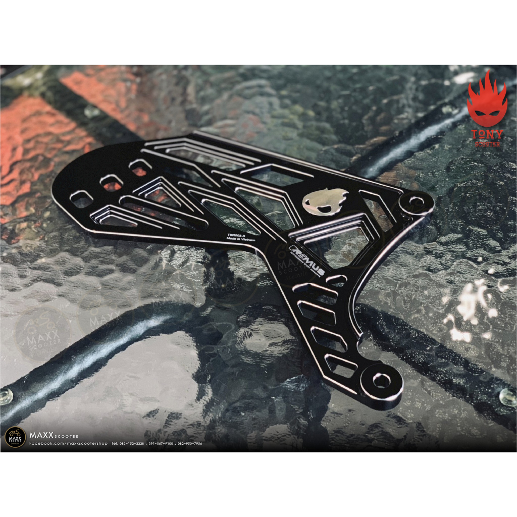 [Tony Scooter] ขายึดท่อ Remus จาก Tony scooter ชิ้นงาน CNC สำหรับ Vespa Spirnt