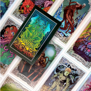 Kesulu Mythology Tarot SILVER ไพ่ทาโรต์คธูลู ไพ่Cthulhu Mythos ตำนานคธูลู ขอบเงิน ไพ่ทาโรต์  ไพ่ทาโร่แท้ ไพ่ทาโร่น่ารัก