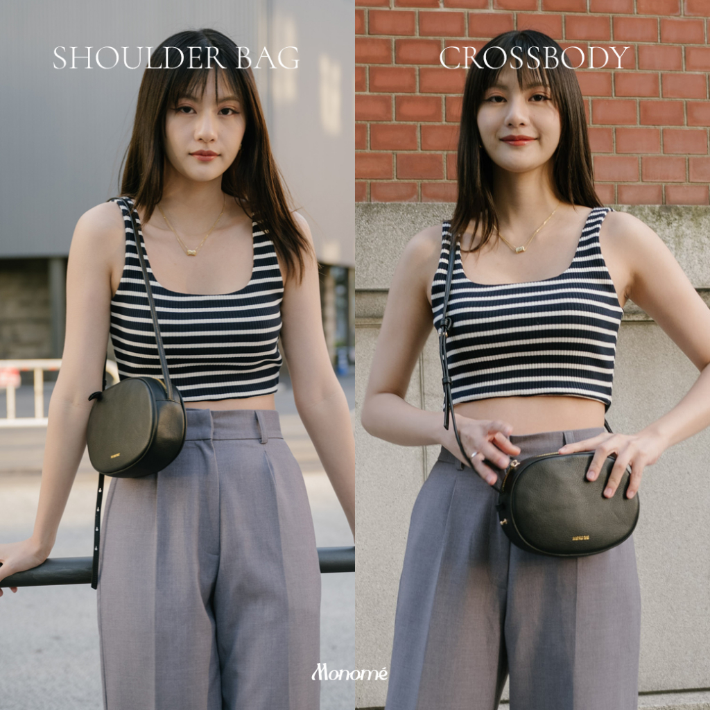 SALE งานเกรดB: OVAL Bag กระเป๋าสะพายทรงวงรี หนังวัวแท้ทั้งใบ