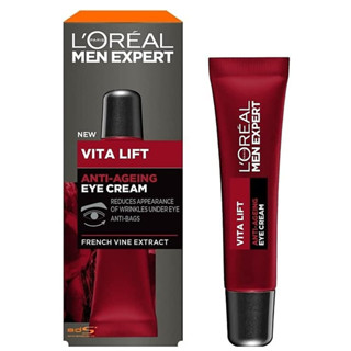 LOREAL Men Expert Vita Lift Anti-Wrinkle Eye Cream 15ml อายครีมบำรุงรอบดวงตาสูตรลดริ้วรอยสำหรับผู้ชายสินค้านำเข้า