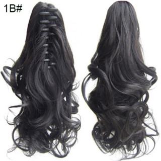 หางม้าแบบหนีบ สีดำธรรมชาติ  38 cm พร้อมส่ง