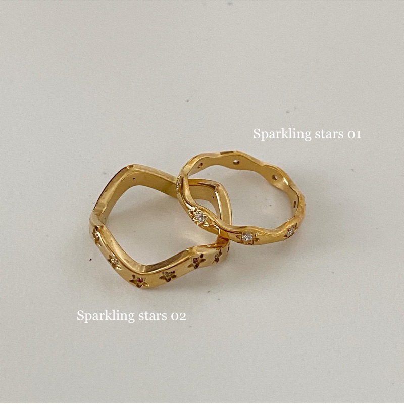 imean.store - Sparkling star ring | แหวนดีไซน์หยักประดับ gems
