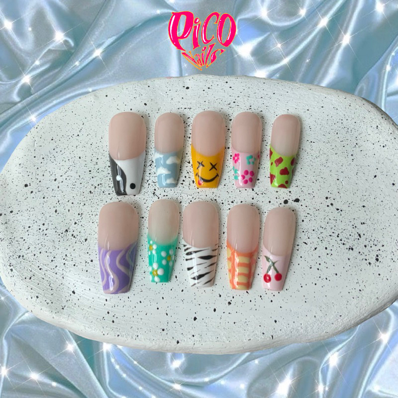 Pico.nails - เล็บปลอมสายฝอ เล็บเพ้นท์ (เล็บเจลสั่งทำ) Hand Made100%