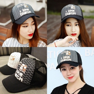 หมวกแก๊ปตาข่าย_I Like black หมวกแฟชั่น Cap Hat