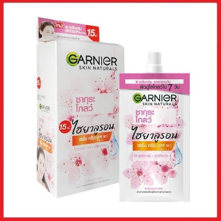 GARNIER SAKURA GLOW HYALURON SERUM 7.5 ML การ์นิเย่ ซากุระ โกลว์ ไฮยาลูรอน เซรั่ม ครีม SPF30/PA+++ แบบซอง