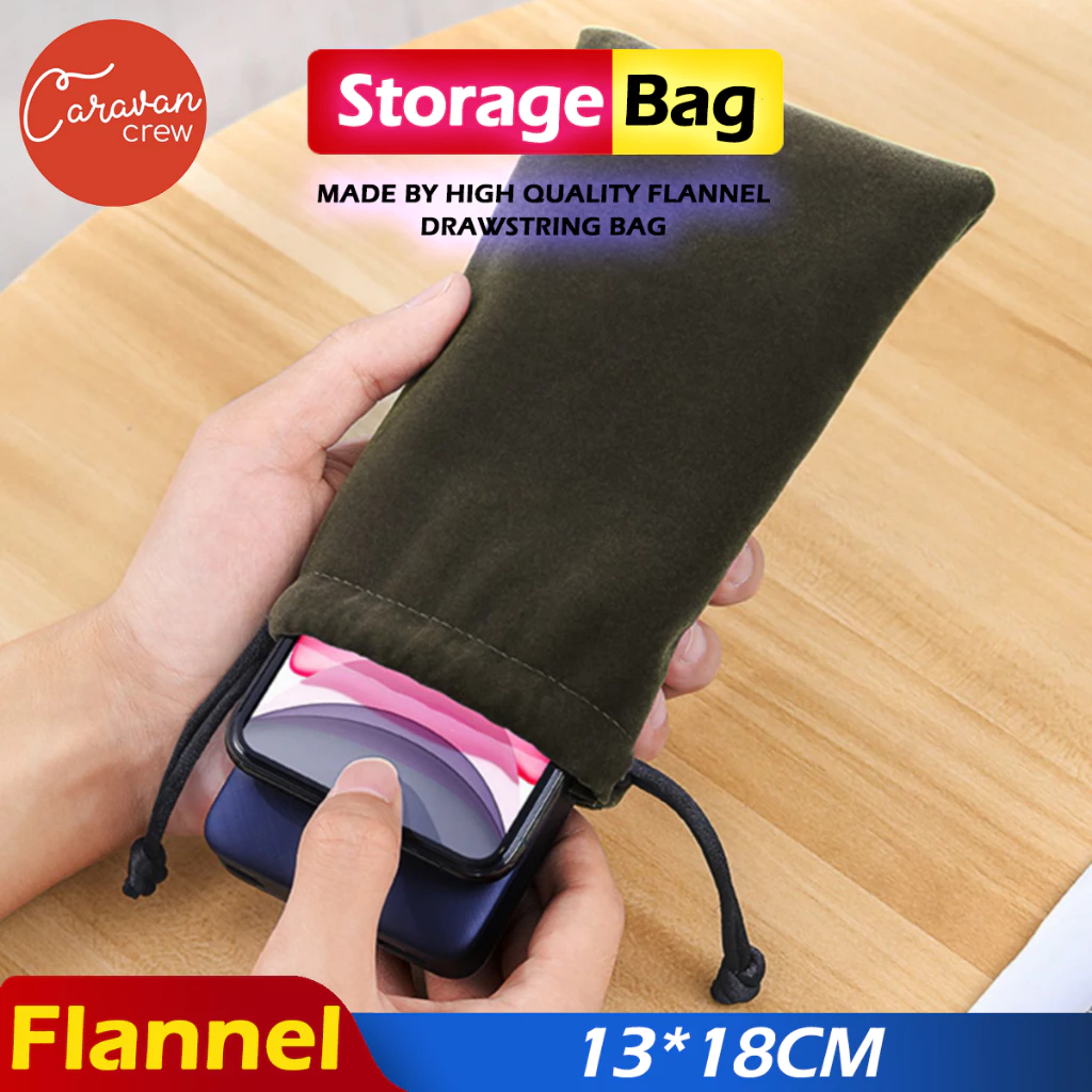 Caravan Crew(สีเขียว) Storage bag ถุงผ้า กระเป๋าหูรูด กระเป๋าผ้าเล็ก