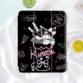 Kuromi เคสหลังใสไอแพด มีที่ใส่ปากกา gen6/7/8/9/10 โปร10 5นิ้ว แอร์1/2/3/4/5 เจน10 2 air10 9 9 7 ipad case 2017/19 9917