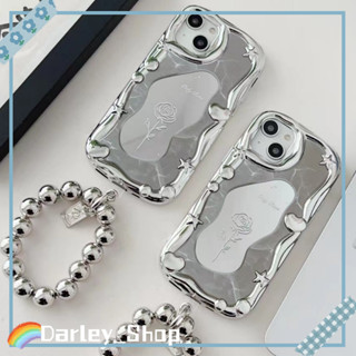 เคสไอโฟน iphone 11 14 Pro Max ins ความรู้สึกระดับสูง แบบกระจก ดอกกุหลาบ เคส พร้อมโซ่  iphone 12 13 Pro Case for iPhone