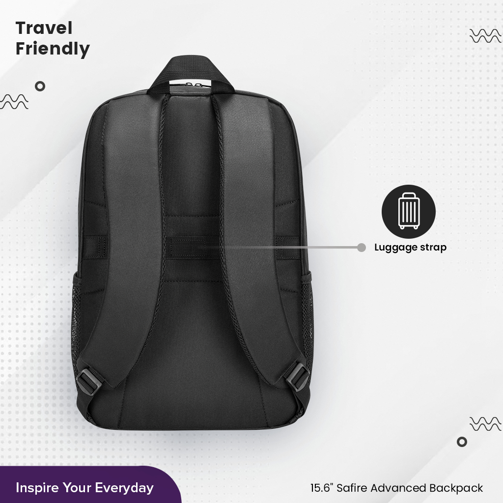 กระเป๋าเป้ใส่โน๊ตบุ๊คสำหรับขนาด 15.6 นิ้ว Targus  Safire Advanced Backpack (Black) [TBB591GL]