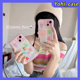 💕พร้อมส่ง💕iPhone 14 13 12 11 Pro Max เคส for เคสไอโฟน11น่ารัก บางเบาพกพาง่าย แฟชั่น โปร่งใส หมี การ์ตูน พร้อมขาตั้ง Case