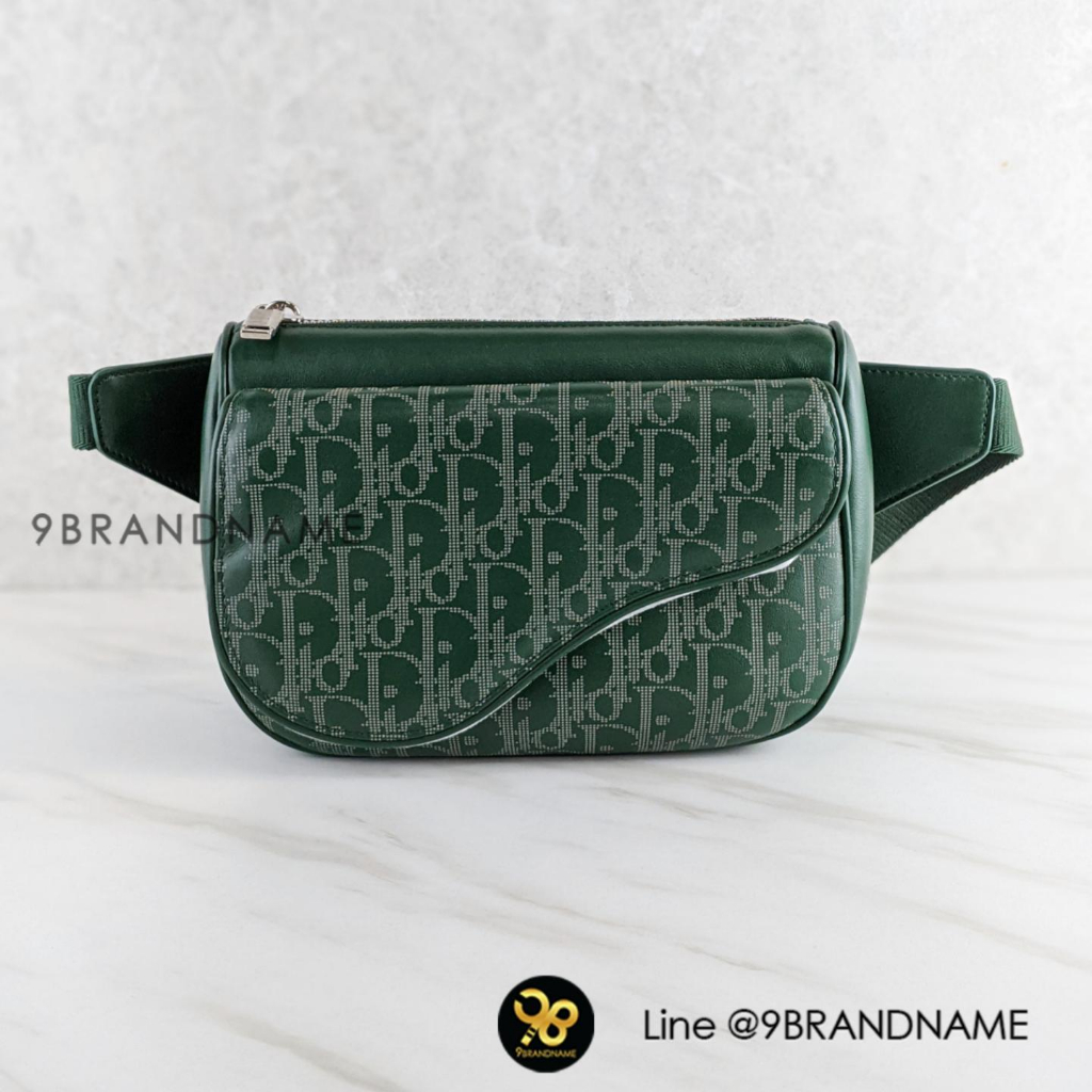 Christian Dior (สีเขียวเหนี่ยวทรัพย์จร้าาา) Green Oblique 'World Tour' Belt Bag