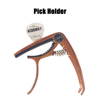 Acouway Guitar Capo Clamp สําหรับอะคูสติกและกีตาร์ไฟฟ้าพร้อมตัวถอดขาสะพานและที่วางสล็อตปิ๊กกีตาร์วัสดุอลูมิเนียมอัลลอยด์