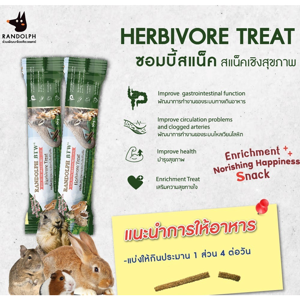 Randolph Herbivore Treat ขนมสำหรับสัตว์กินพืชทุกชนิด รูปที่ 2