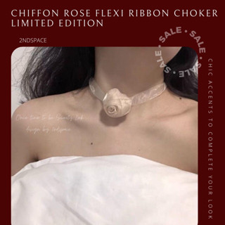 🔥SALE🔥โช้กเกอร์ริบบิ้นดอกกุหลาบเซ็กซี่🥀🌹✨Chiffon Ribbon Rose Choker🌈✨สวยแซ่บ📌สินค้าพร้อมส่งค่า