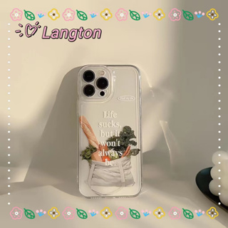 🌈Langton🌸เคสใส ป้องกันการหล่น ขอบเต็ม iphone 11 14 pro max ความคิดสร้างสรรค์ ผัก เล็กและสด case for iPhone 12 13