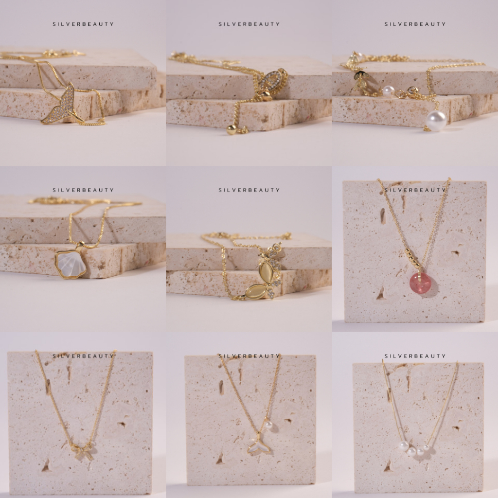 18ลาย จำนวนจำกัดโค้ด SILV45 ลด45.- Silver beauty สร้อยคอคละลายหลายแบบ BCG
