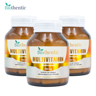 [แพ็ค 3 ขวด] วิตามินรวม และ แร่ธาตุรวม ไบโอเธนทิค Multivitamin and Multimineral Biothentic Vitamin A B C D E K