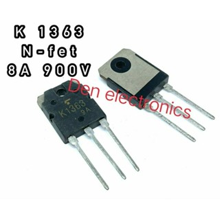 K1363 ทรานซิสเตอร์ มอสเฟต MOSFET N Channel 8A 900V TO 247 สินค้าพร้อมส่ง ออกบิลได้ (ราคาต่อตัว)