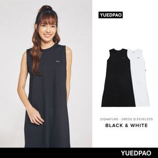 Yuedpao (ใหม่ล่าสุด!!)  ผ้าหนาทรงสวย ยับยากรีดง่าย รับประกันไม่ย้วย 2 ปี Signature Dress Sleeveless Set Black&amp;White