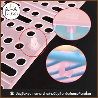 KUMAま แผ่นปูกรง แผ่นรองกรง แบบใส ปูพื้นกรง พื้นห้อง กันลื่น รองพื้นกรง แผ่นสแลค