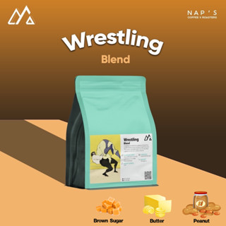 NAPSCOFFEE เมล็ดกาแฟลาวบราซิลคั่วเข้มโทนช็อค,ถั่ว Wrestling Blend  - House Blend 200G