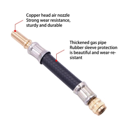 อะแดปเตอร์ต่อวาล์วยางรถ อะแดปเตอร์ ท่อขยายปั๊มลม  ยางวาล์วส่วนต่อขยายหลอดยางสูบลม อุปกรณ์เสริมรถยนต์ - รูปที่ 3