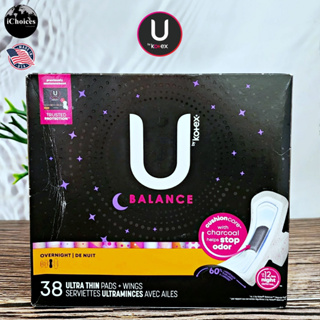 [U by Kotex] Balance Ultra Thin Overnight Pads with Wings 38 Count แผ่นผ้าอนามัยมีปีก