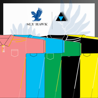 เสื้อโปโลชาย เสื้อคอปกแขนสั้น เสื้อโปโลสีพื้น FLY HAWK FLYHAWK รุ่น A372  ของแท้ 100%