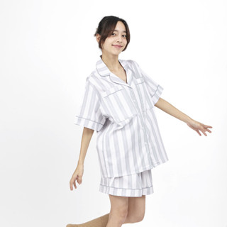 ชุดนอน sliptosleep - Cloud Stripes Shorts Set