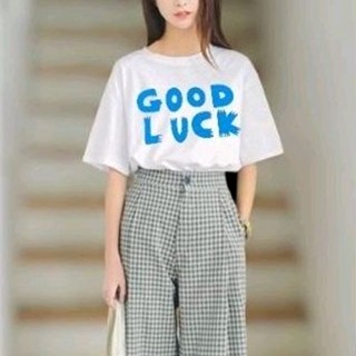 25 เสื้อยืดคอกลม แขนสั้น GOOD LUCK มือ1 พร้อมส่ง