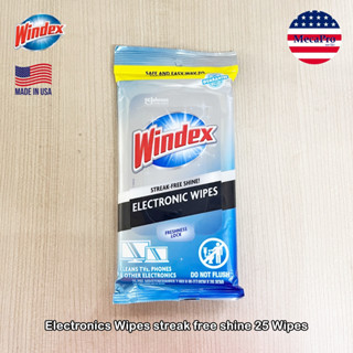 [Windex®] Electronics Wipes streak free shine 25 Wipes ทิชชู่เปียก ทำความสะอาดจอคอมพิวเตอร์ อุปกรณ์อิเล็กทรอนิกส์