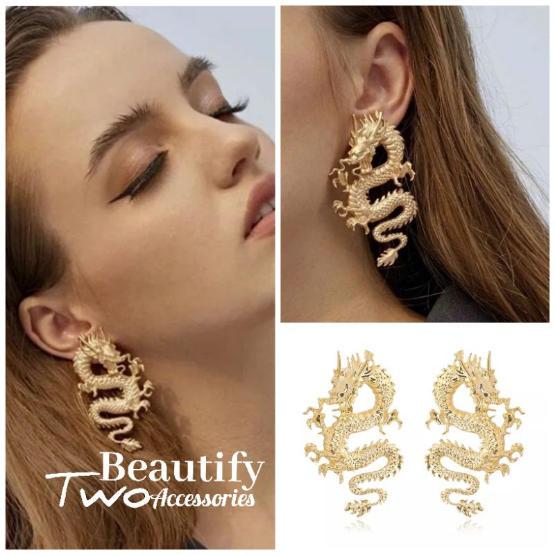 ต่างหูมังกรสไตล์จีนวินเทจสุดอลังการ สวยแน่ต้องคู่นี้เลย