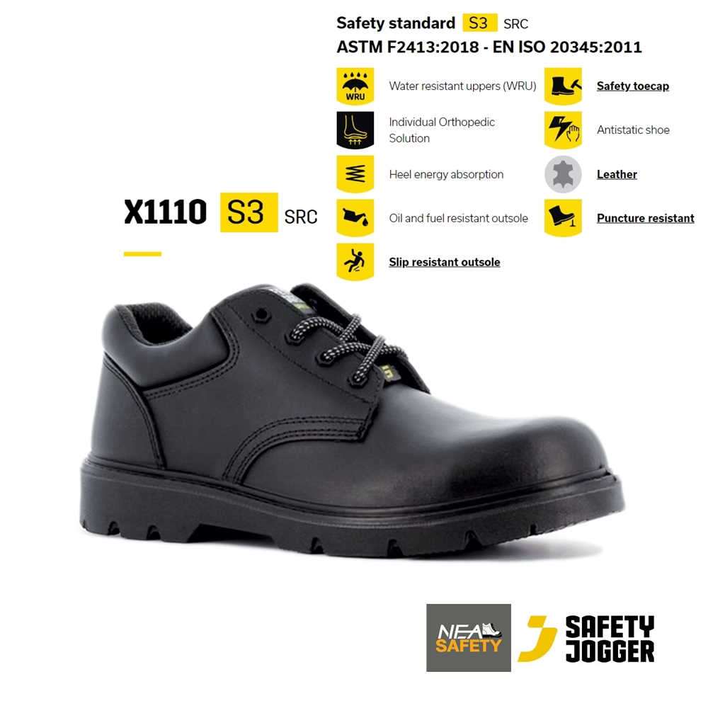 SAFETY JOGGER - X1110 S3 รองเท้าเซฟตี้ หัวคอมโพสิท กันทะลุแบบเสื้อกันกระสุน คุณภาพสูง มาตรฐานสากล รองเท้านิรภัย