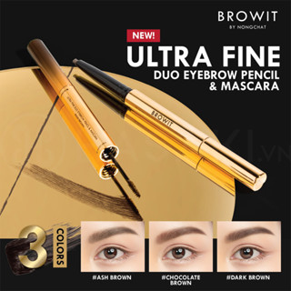 BROWIT ULTRA FINE DUO EYEBROW PENCIL &amp; MASCARA 0.16G+1.26G ดินสอเขียนคิ้วแบบ 2 In 1 ในแท่งเดียว