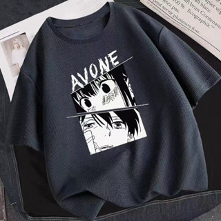 AVONE **พร้อมส่งจากไทย** เสื้อยืดคอกลมบุรุษสตรีแฟชั่นเกาหลี 0086