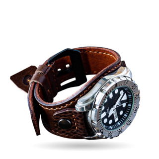 สายนาฬิกาหนังแท้แฮนด์เมด BUND&amp;AVIATION-REMOVE (นาฬิกาไม่รวมในรายการขาย)Chocolate handmade leather watch cuff