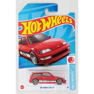 66hw โมเดลรถฮอตวิล ขนาดเล็ก Diecast Car Model Hot wheels 🔆 90 Honda Civic EF red color ความยาวรถประมาณ 6.5 ซม พร้อมส่ง