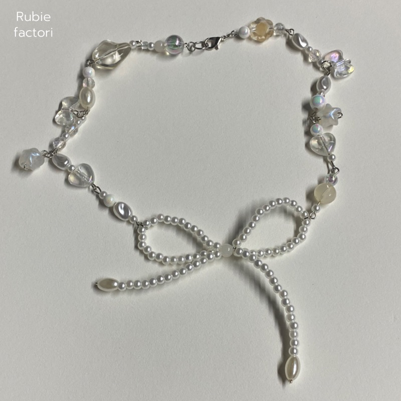 สร้อยคอลูกปัด ribbon necklace