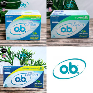 [o.b.] Pro Comfort Applicator Free Digital Tampons with SlikTouch 40 Count ผ้าอนามัยแบบสอด