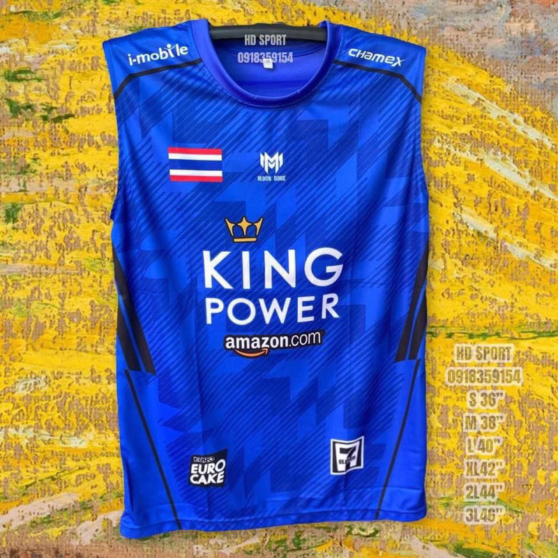 แขนกุดคิง power เสื้อกีฬาพิมพ์ลาย
