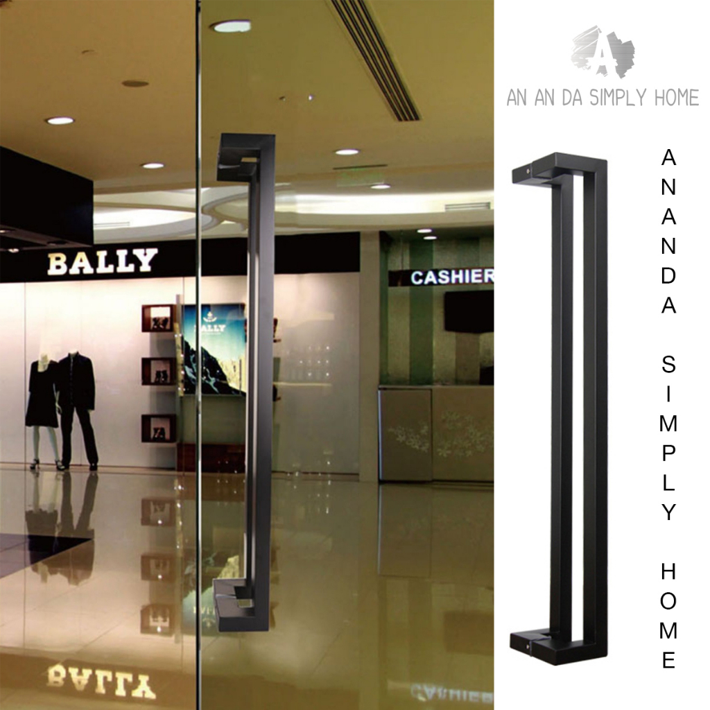มือจับประตูสแตนเลส SUS304 สีดำด้าน ยาว 42.5, 60, 80 cm. #RB​ 9900-BL