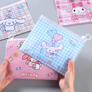 🌈กระเป๋าดินสอใส่เครื่องเขียน🌈A5 ลาย เมโล&ซินนา📌เลือกลาย✔️พร้อมส่ง ซองซิบล็อค ซองใส่เครื่องเขียน